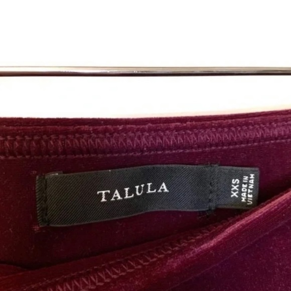 ARITZIA Talula low rise velvet Manhattan burgundy legging pants xxs - Picture 6 of 7
